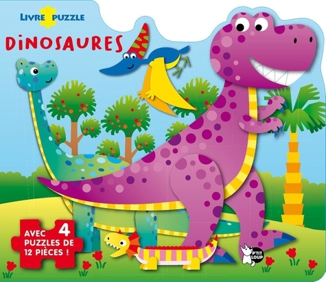 Dinosaures. Avec 4 puzzles de 12 pièces !
