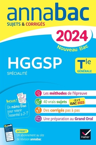 HGGSP spécialité Tle générale. Sujets & corrigés, Edition 2024