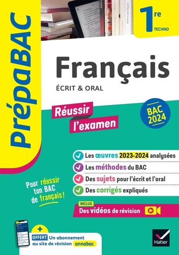 Français 1re techno. Edition 2024